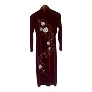 1990’s Velveteen cheongsam cocktail over dress